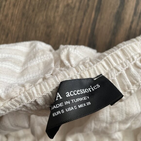 Zara Strapless Beige White Striped Tube Top Size Small - Picture 5 of 6